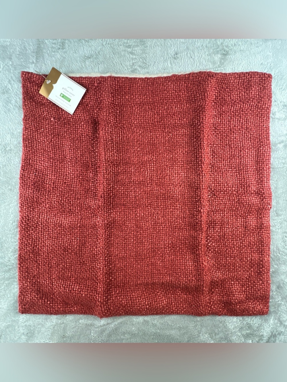 Pottery Barn Faye Linen Textured Pillow Cover Sumac Red 20" Square #9543E